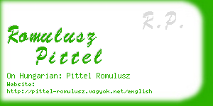 romulusz pittel business card